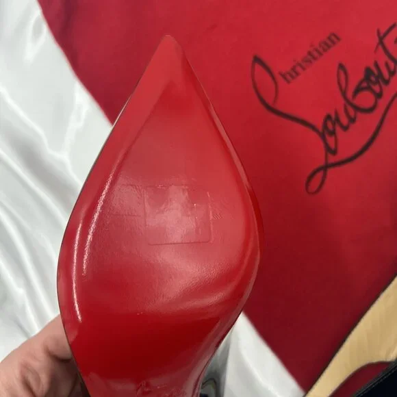 Christian Louboutin Kate Sling Back Patent Calfskin 85mm Red Sole Pumps - Picture 8 of 16